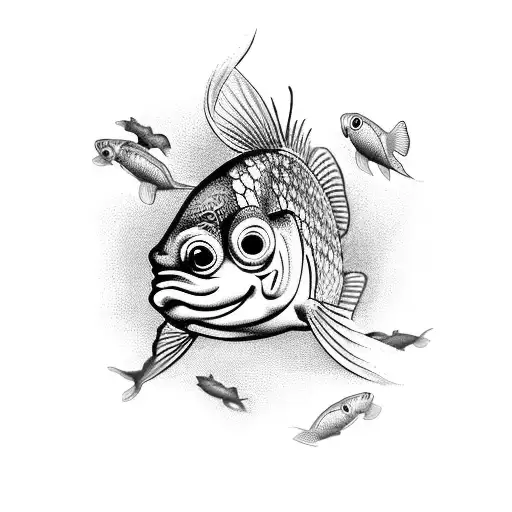 goldfish in an antique lamp tattoo design idea