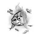 goldfish in an antique lamp tattoo design idea