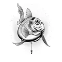 goldfish in an antique lamp tattoo design idea