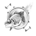 goldfish in an antique lamp tattoo design idea