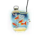 goldfish in an antique lamp tattoo design idea