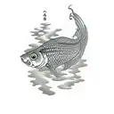 goldfish in an antique lamp tattoo design idea