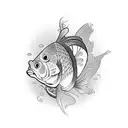 goldfish in an antique lamp tattoo design idea