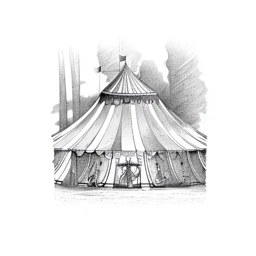circus tent tattoo design idea