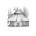circus tent tattoo design idea