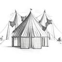 circus tent tattoo design idea