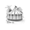 circus tent tattoo design idea