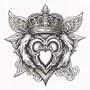 trinity knot claddagh ring tattoo design idea