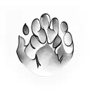 cat paw tattoo design idea