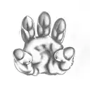 cat paw tattoo design idea