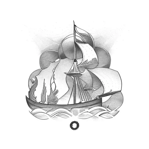 Burn the boats text tattoo design idea
