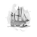 Burn the boats text tattoo design idea