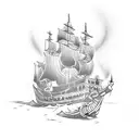 Burn the boats text tattoo design idea