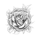  openwork Catholic cross with roses and climbing plants tattoo design idea