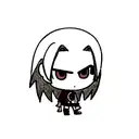 Chibi art full-body sketch of kratos god of war wearing modern street fashion outfit and sneakers chibi art style tattoo design idea