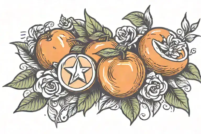 Georgia peach and state of texas tattoo design idea