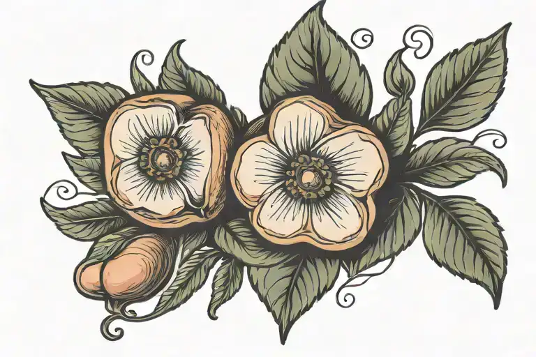 the state of Texas and a Georgia peach fruit tattoo design idea
