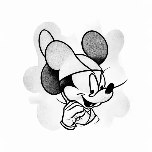 gangster tattooed Mickey Mouse with black version of hart Simpson  tattoo design idea