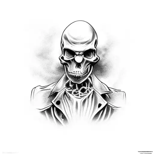 cemetary haunted house tattoo design idea