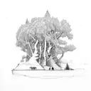 aspen, oak and willow tree  tattoo design idea