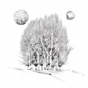 aspen, oak and willow tree  tattoo design idea