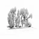 aspen, oak and willow tree  tattoo design idea