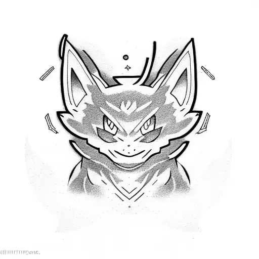 detailed Pokemon Umbreon and Gengar tattoo design idea