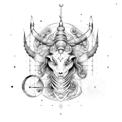 Zodiac Gemini, Virgo, Scorpio and Pisces tattoo design idea