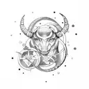 Zodiac Gemini, Virgo, Scorpio and Pisces tattoo design idea