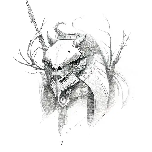 Ukrainian cross-stitch tattoo design idea