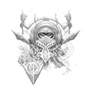 Ukrainian cross-stitch tattoo design idea