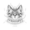 cat with sound wave  tattoo design idea