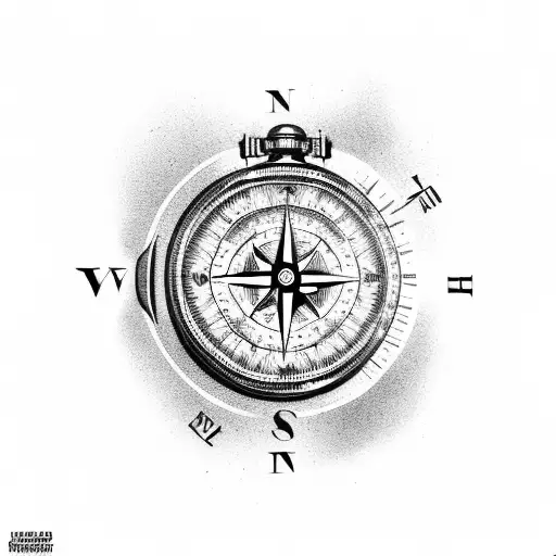 Compass Tattoo with Water Element | Compass tattoo, Compass tattoo design,  Compass drawing