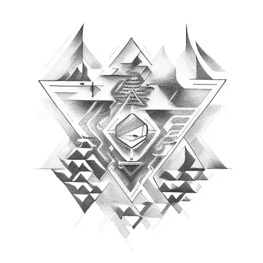 A tattoo design combining elements of philosophy, technology, and abstract concepts tattoo design idea