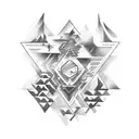 A tattoo design combining elements of philosophy, technology, and abstract concepts tattoo design idea