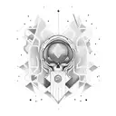 A tattoo design combining elements of philosophy, technology, and abstract concepts tattoo design idea