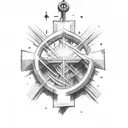 cross with God is Greater than the Highs and Lows tattoo design idea
