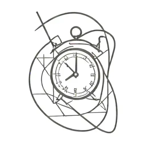 broken clock tattoo design idea