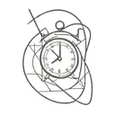 broken clock tattoo design idea