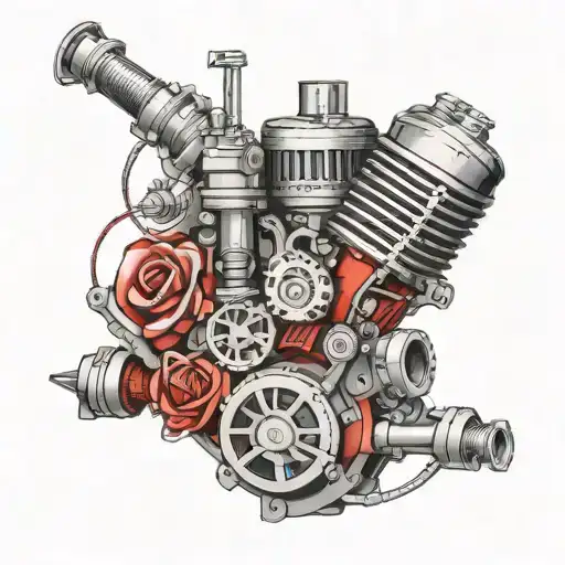 V8 engine tattoo design idea