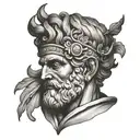 Greek god, ancient greece tattoo design idea