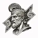 Greek god, ancient greece tattoo design idea