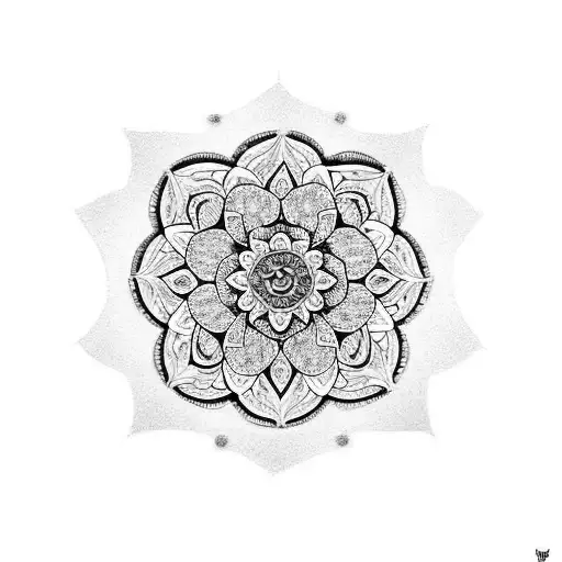 floral mandala for forearm in diamond shape tattoo design idea
