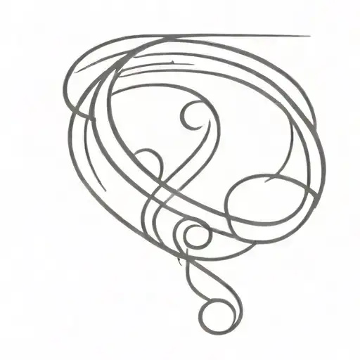 A minimalist outline of a wedding ring with a small musical note inside, symbolizing your relationship and love for music tattoo design idea