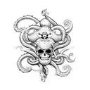 pirate ship storm octopus tattoo design idea