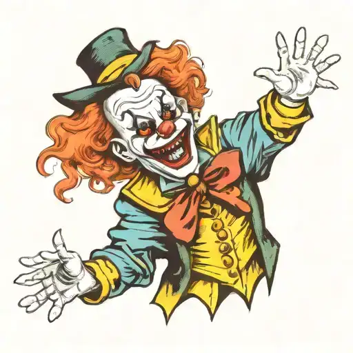 scary clowns, joker, illuminati, pennywise tattoo design idea