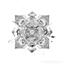 Combine names isha and harsh into a unique design tattoo design idea