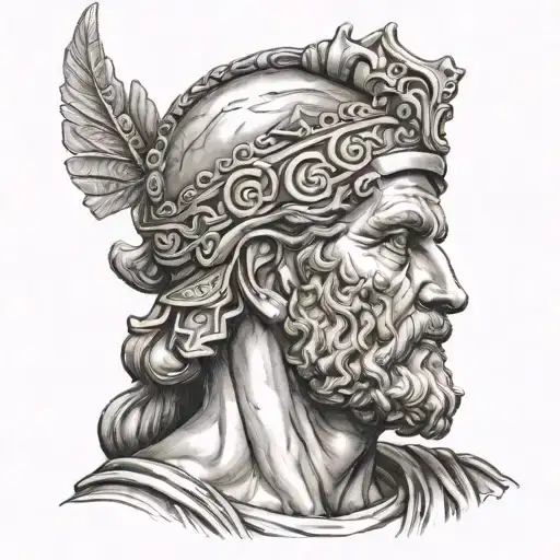 mars roman god tattoo design idea