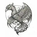 phoenix rising from ashes tattoo design idea