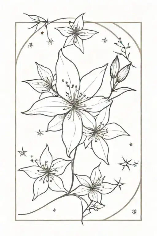 November birth flower and the nova star constellation tattoo design idea